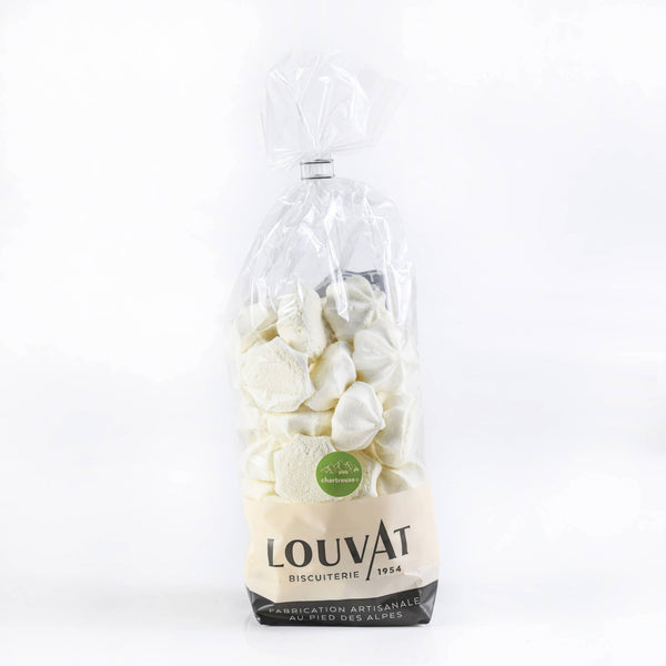 Meringues striées saveur chartreuse / chez biscuiterie Louvat