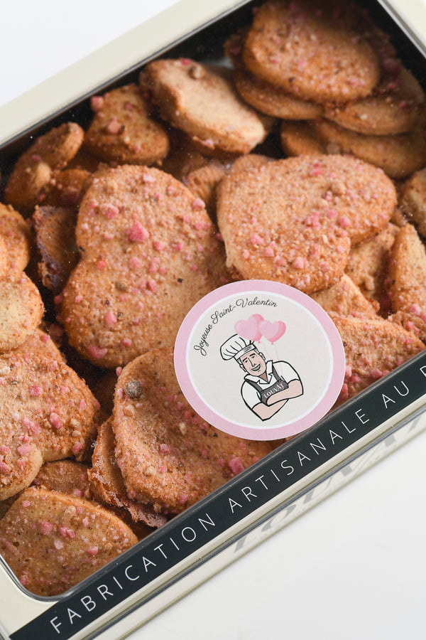 Boîte métal fenêtre - Biscuits cœurs