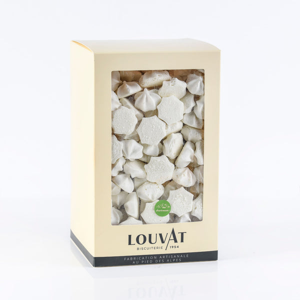 Meringues striées saveur chartreuse dans boite
