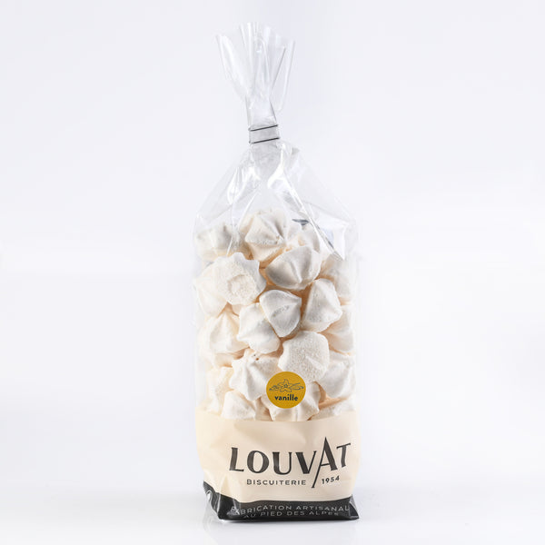 Meringues striées saveur vanille / chez biscuiterie Louvat