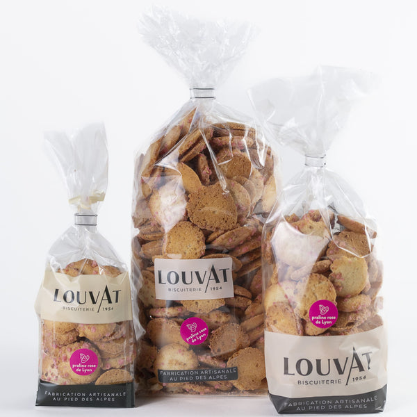 Palets pur beurre saupoudrés praline rose de Lyon - Louvat
